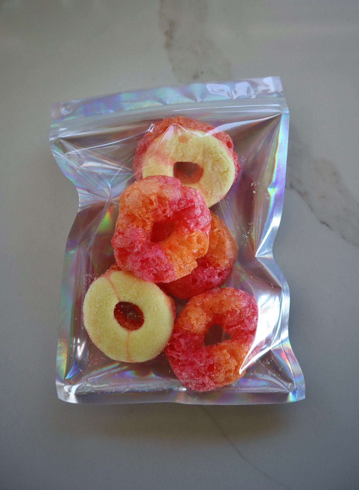 freeze dried peach rings o's candy